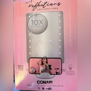 Reflections Hollywood LED Lighted Social Media Mirror by Conair with LED Light